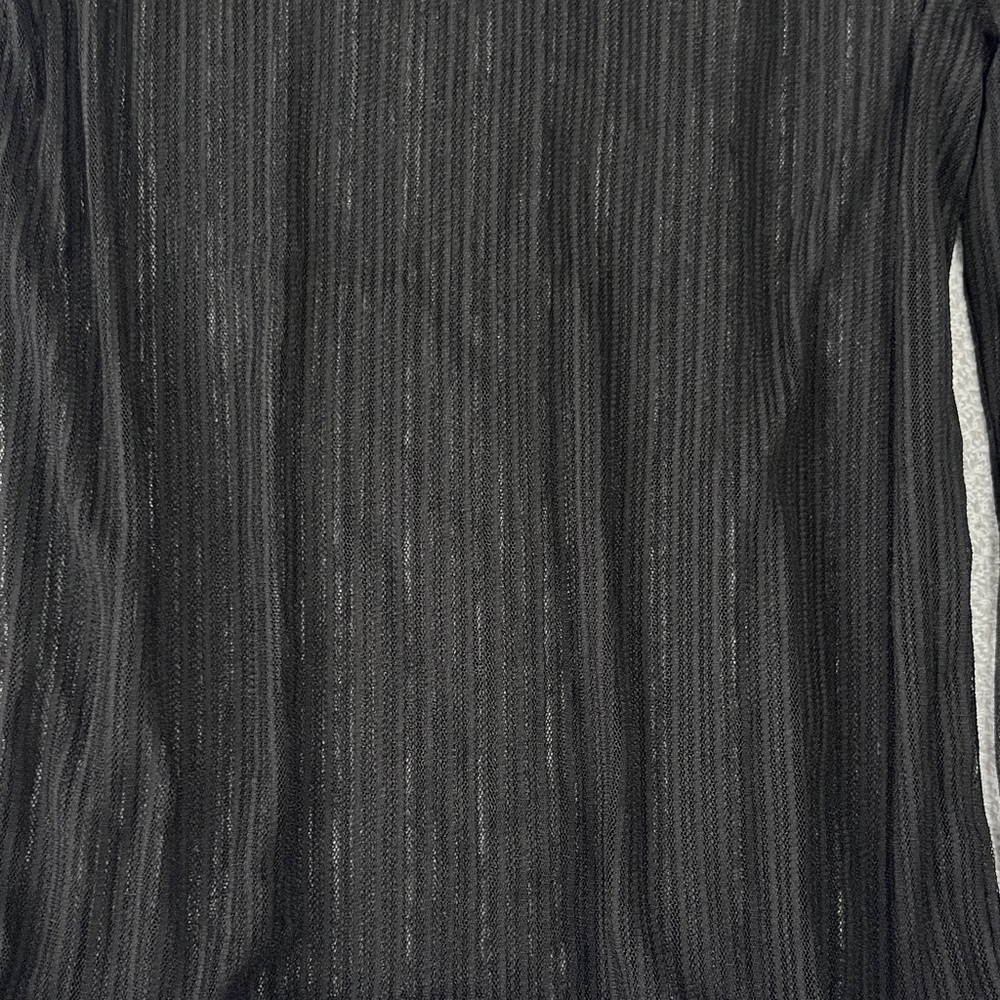 Forever 21 Black Sheer Mock Neck Long Sleeve Top - Picture 6 of 8